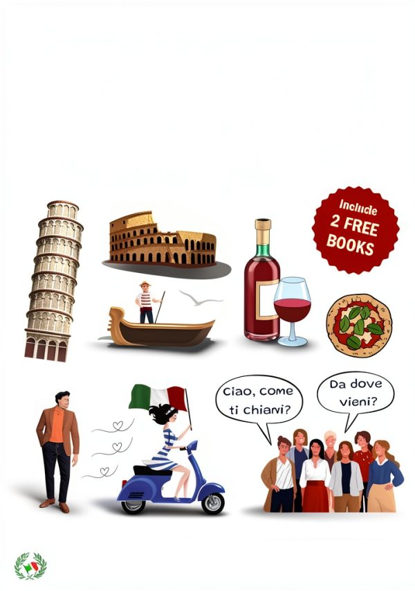 Italian Language Instruction eBook by Amazon with 237 Page Workbook-0