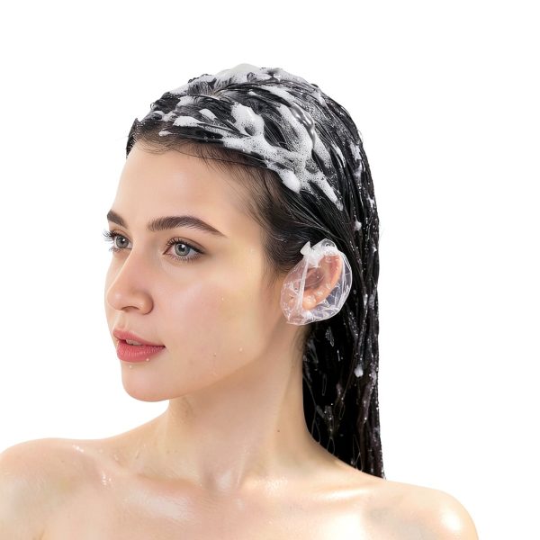 200Pcs Clear Disposable Ear Covers Waterproof Ear Covers Protectors for Hair Dye, Shower, Bathing Hair Dye Spa Salon Beauty Treatments-5