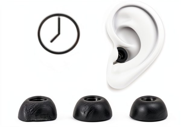 Klowcok Replacement Memory Foam Ear Tips for Bose QuietComfort Earbuds, Comfort Fit(3 Pairs, S/M/L, Black)-4